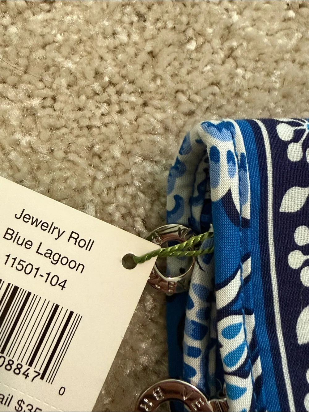 Vera Bradley Blue Lagoon Jewelry Roll NWT